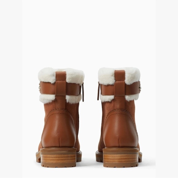 NWT Kate spade Bailee winter boots suede + faux fur in warm gingerbread size 6.5 - Picture 4 of 8